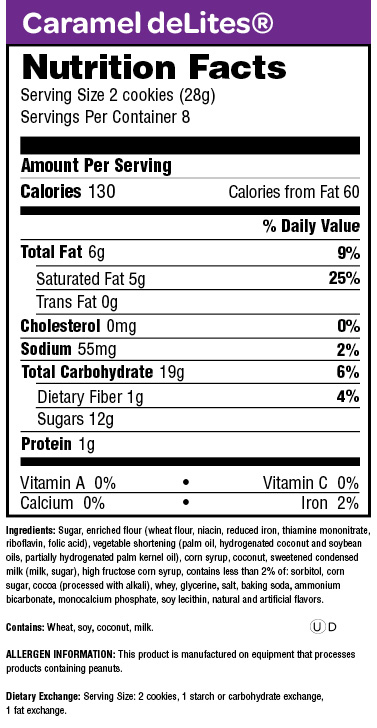 Caramel deLites Nutritional Information